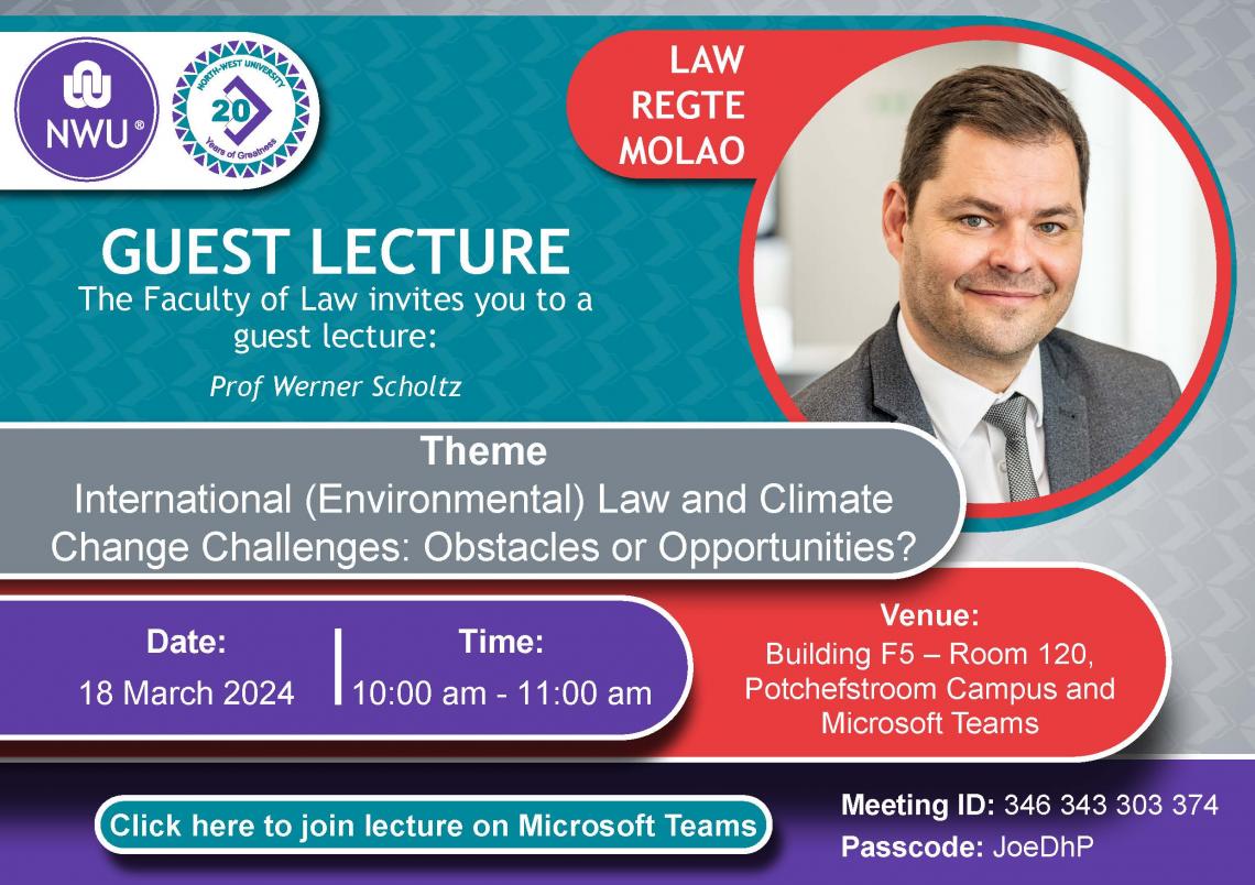 Guest Lecture - Prof Werner Scholtz - 18 March 2024