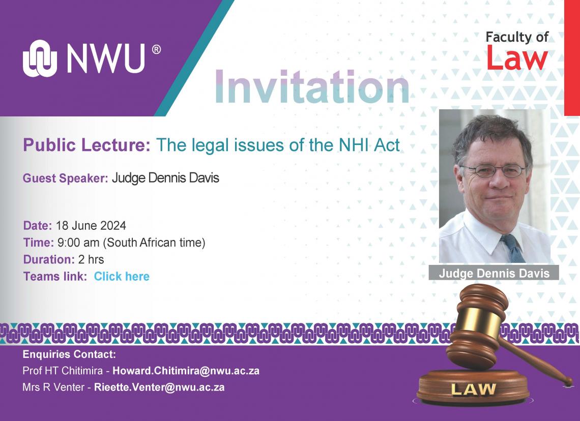 Public Lecture Judge Dennis Davis