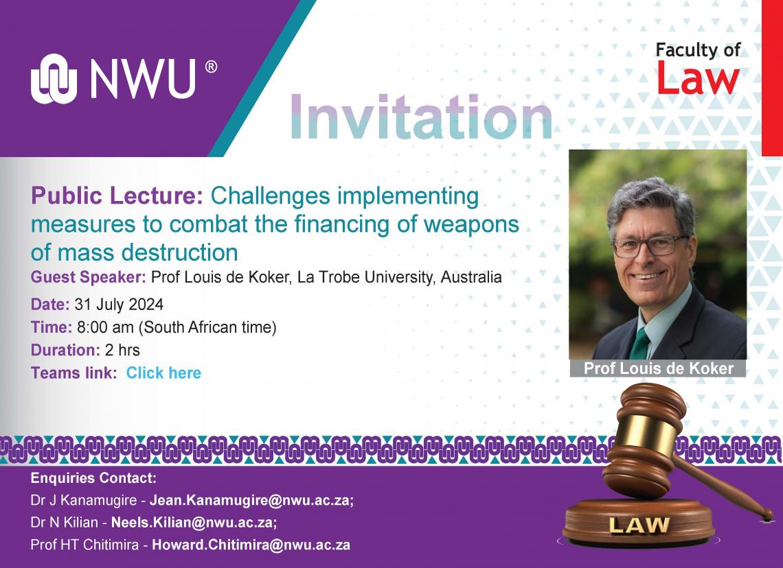 Prof Louis de Koker - 31 July 2024